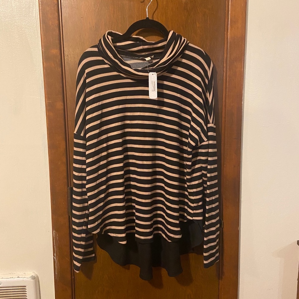 Striped turtleneck